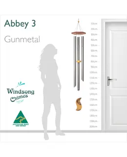 Abbey Wind Chime (3 Pipe) - Gunmetal