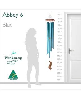 Abbey Wind Chime (6 Pipe) - Blue