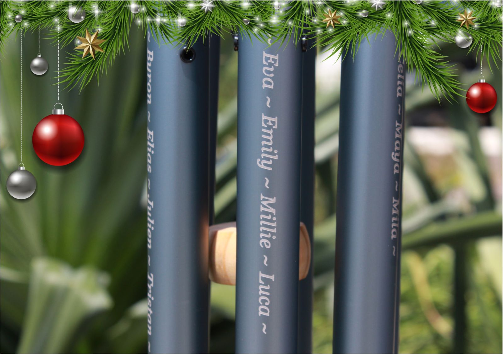 Wind chime with students names engraved